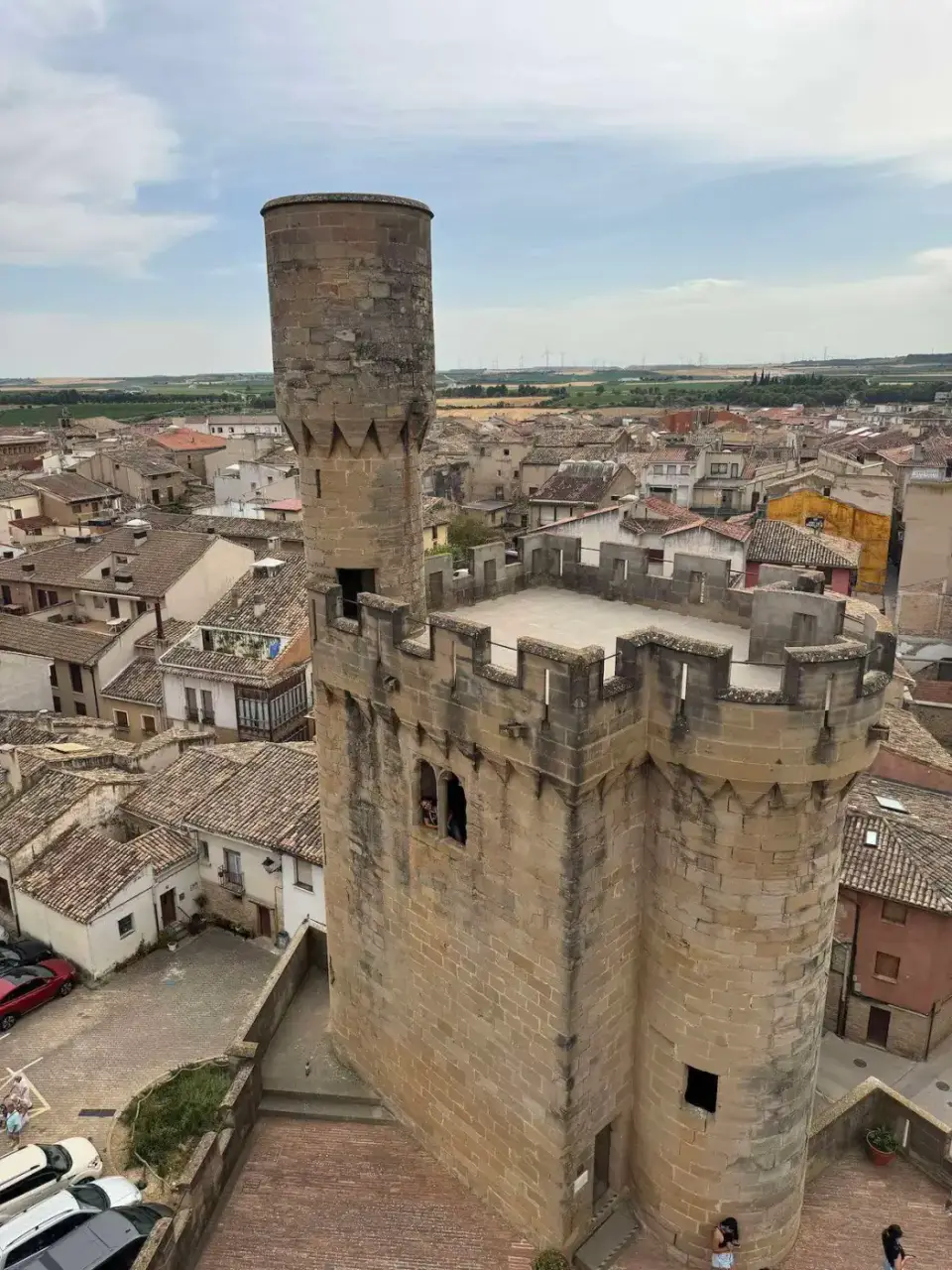 Vista de Olite desde lo alto del palacio