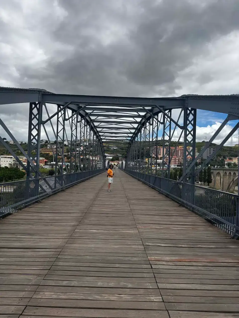 Puente metálico peatonal sobre el río Duero