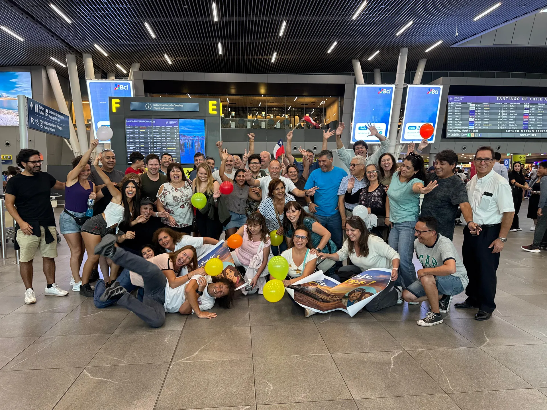 Despedida en el aeropuerto de Santiago